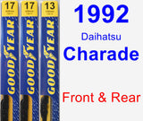 Front & Rear Wiper Blade Pack for 1992 Daihatsu Charade - Premium