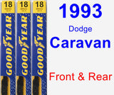 Front & Rear Wiper Blade Pack for 1993 Dodge Caravan - Premium