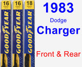 Front & Rear Wiper Blade Pack for 1983 Dodge Charger - Premium