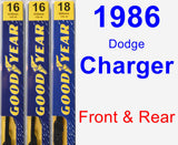 Front & Rear Wiper Blade Pack for 1986 Dodge Charger - Premium