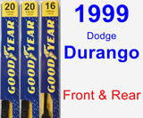 Front & Rear Wiper Blade Pack for 1999 Dodge Durango - Premium