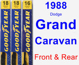 Front & Rear Wiper Blade Pack for 1988 Dodge Grand Caravan - Premium