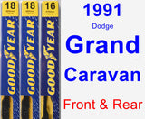 Front & Rear Wiper Blade Pack for 1991 Dodge Grand Caravan - Premium