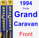 Front Wiper Blade Pack for 1994 Dodge Grand Caravan - Premium