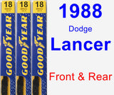 Front & Rear Wiper Blade Pack for 1988 Dodge Lancer - Premium