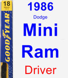 Driver Wiper Blade for 1986 Dodge Mini Ram - Premium