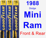 Front & Rear Wiper Blade Pack for 1988 Dodge Mini Ram - Premium