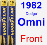 Front Wiper Blade Pack for 1982 Dodge Omni - Premium