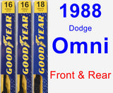 Front & Rear Wiper Blade Pack for 1988 Dodge Omni - Premium