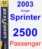 Passenger Wiper Blade for 2003 Dodge Sprinter 2500 - Premium