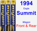 Front & Rear Wiper Blade Pack for 1994 Eagle Summit - Premium