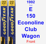 Front Wiper Blade Pack for 1992 Ford E-150 Econoline Club Wagon - Premium