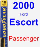 Passenger Wiper Blade for 2000 Ford Escort - Premium