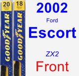 Front Wiper Blade Pack for 2002 Ford Escort - Premium