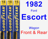 Front & Rear Wiper Blade Pack for 1982 Ford Escort - Premium