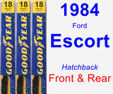 Front & Rear Wiper Blade Pack for 1984 Ford Escort - Premium