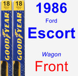 Front Wiper Blade Pack for 1986 Ford Escort - Premium