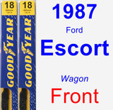 Front Wiper Blade Pack for 1987 Ford Escort - Premium