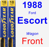 Front Wiper Blade Pack for 1988 Ford Escort - Premium