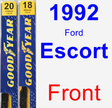 Front Wiper Blade Pack for 1992 Ford Escort - Premium