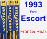 Front & Rear Wiper Blade Pack for 1993 Ford Escort - Premium