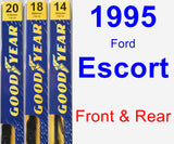 Front & Rear Wiper Blade Pack for 1995 Ford Escort - Premium