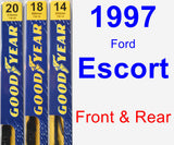 Front & Rear Wiper Blade Pack for 1997 Ford Escort - Premium