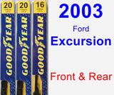 Front & Rear Wiper Blade Pack for 2003 Ford Excursion - Premium