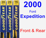 Front & Rear Wiper Blade Pack for 2000 Ford Expedition - Premium