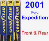 Front & Rear Wiper Blade Pack for 2001 Ford Expedition - Premium