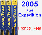 Front & Rear Wiper Blade Pack for 2005 Ford Expedition - Premium