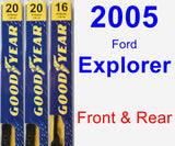 Front & Rear Wiper Blade Pack for 2005 Ford Explorer - Premium