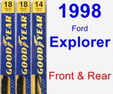 Front & Rear Wiper Blade Pack for 1998 Ford Explorer - Premium