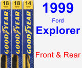 Front & Rear Wiper Blade Pack for 1999 Ford Explorer - Premium