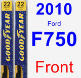 Front Wiper Blade Pack for 2010 Ford F750 - Premium