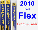 Front & Rear Wiper Blade Pack for 2010 Ford Flex - Premium