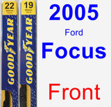 Front Wiper Blade Pack for 2005 Ford Focus - Premium