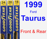 Front & Rear Wiper Blade Pack for 1999 Ford Taurus - Premium