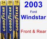 Front & Rear Wiper Blade Pack for 2003 Ford Windstar - Premium