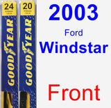 Front Wiper Blade Pack for 2003 Ford Windstar - Premium