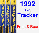 Front & Rear Wiper Blade Pack for 1992 Geo Tracker - Premium