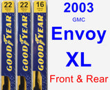 Front & Rear Wiper Blade Pack for 2003 GMC Envoy XL - Premium