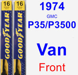 Front Wiper Blade Pack for 1974 GMC P35/P3500 Van - Premium