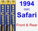 Front & Rear Wiper Blade Pack for 1994 GMC Safari - Premium