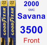 Front Wiper Blade Pack for 2000 GMC Savana 3500 - Premium