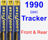 Front & Rear Wiper Blade Pack for 1990 GMC Tracker - Premium