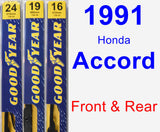 Front & Rear Wiper Blade Pack for 1991 Honda Accord - Premium