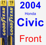 Front Wiper Blade Pack for 2004 Honda Civic - Premium