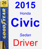 Driver Wiper Blade for 2015 Honda Civic - Premium