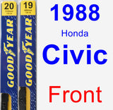 Front Wiper Blade Pack for 1988 Honda Civic - Premium